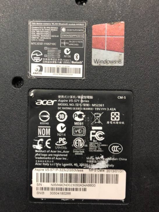 宏基 V5-571  笔记本  屏幕坏