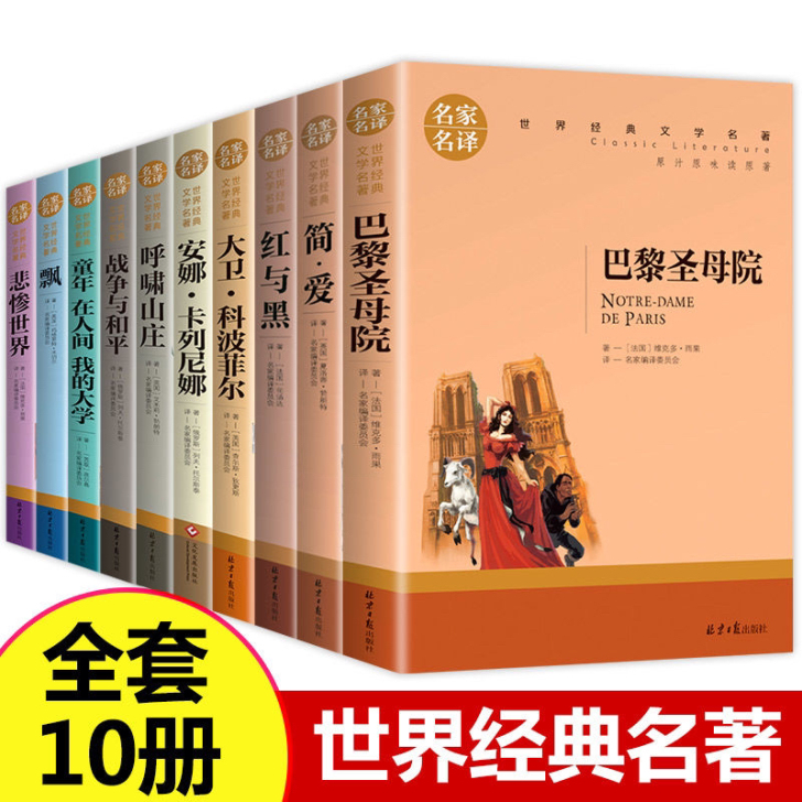 世界十大名著全套10册 简爱书籍 巴黎圣母...