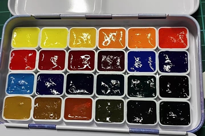 白夜艺术家级水彩颜料24色分装