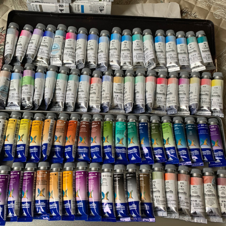 美利蓝蜂鸟老版水彩颜料