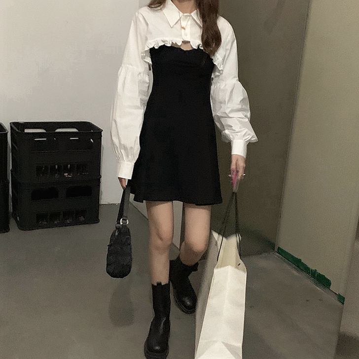 长裙气质超仙女森系桔梗法式设计感小众茶歇连...