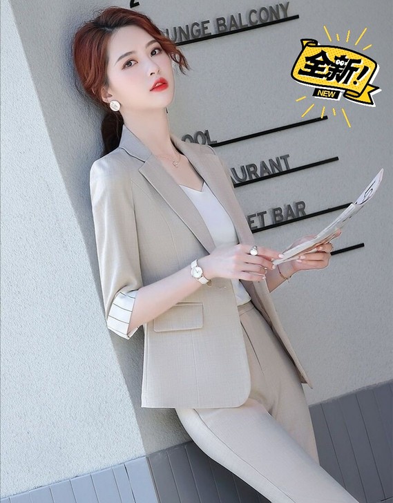 西装套装女时尚职业装正装气质女神范夏季薄款...
