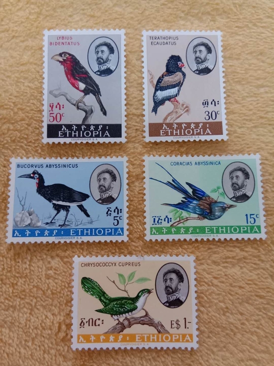 埃塞俄比亚1962鸟，5全，原胶全品特惠包...