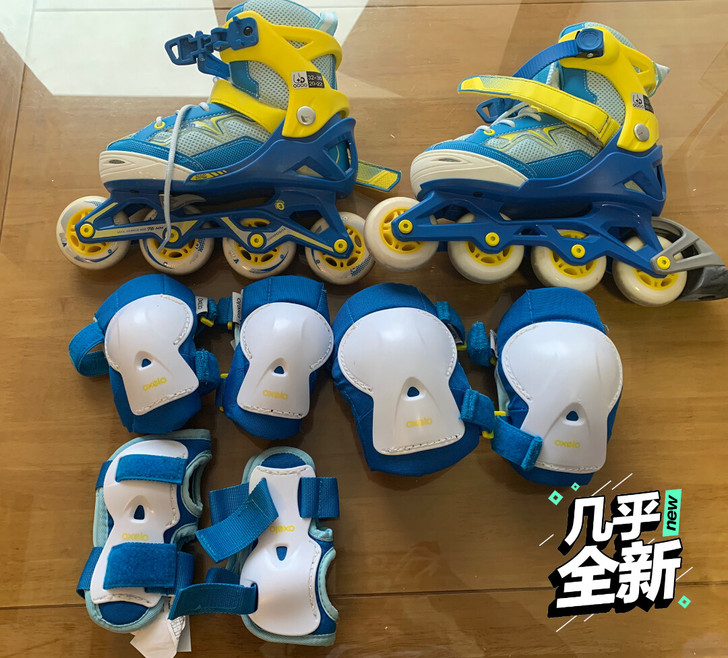 迪卡农买的轮滑全套，自己看图，儿子用过少于...