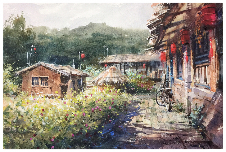 纯手绘原创水彩画作品全新包邮新款 艺术品收...