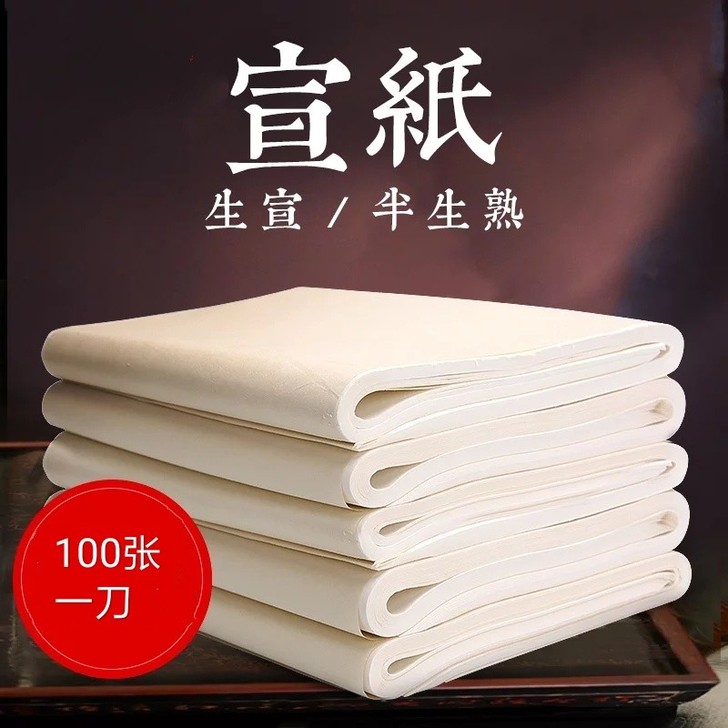生宣 半生熟熟宣纸练习宣纸 19元一刀10...