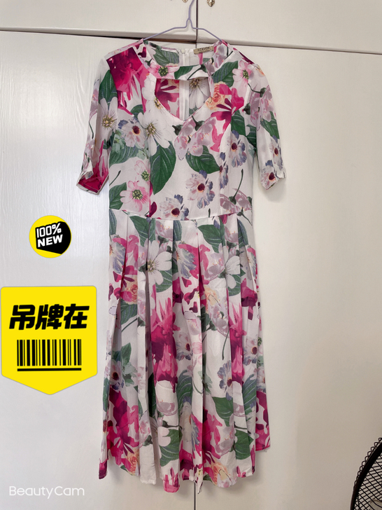 全新 ，m码吊牌齐全，后面带拉链，单层雪纺...