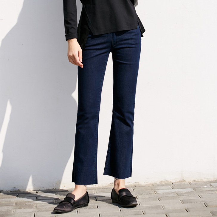 amii极简chic复古ins流苏微喇叭裤...