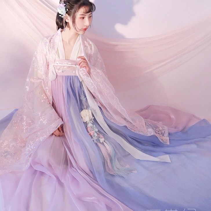 【现货当天发】春樱汉服女襦裙齐胸齐腰套装超...