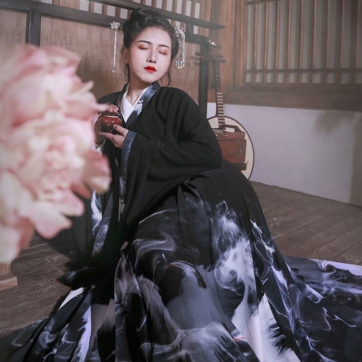 加大码汉服男女加胖情侣魏晋风汉服女交领齐腰...