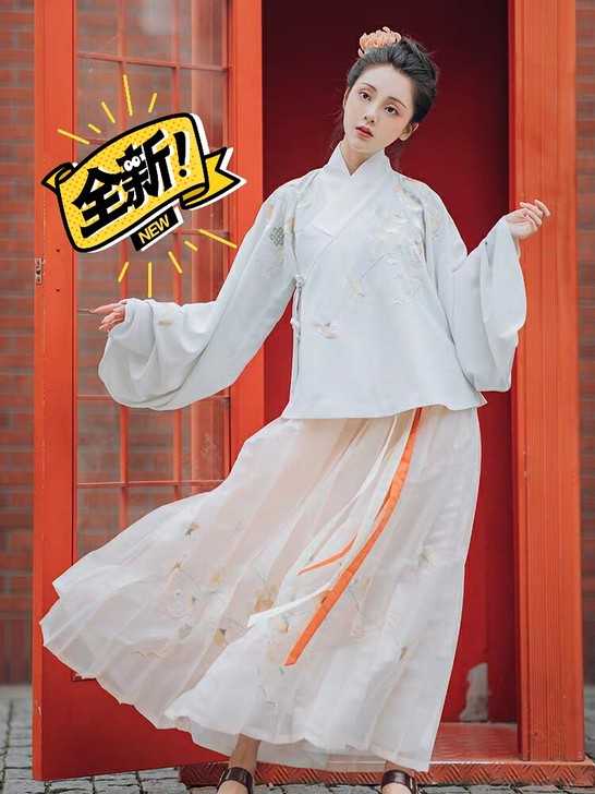 重回汉唐佳期原创正品明制汉服女交领绣花袄裙...