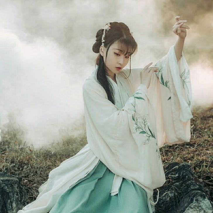 杜若汉服女夏广袖流仙裙清新淡雅襦裙古风服装...