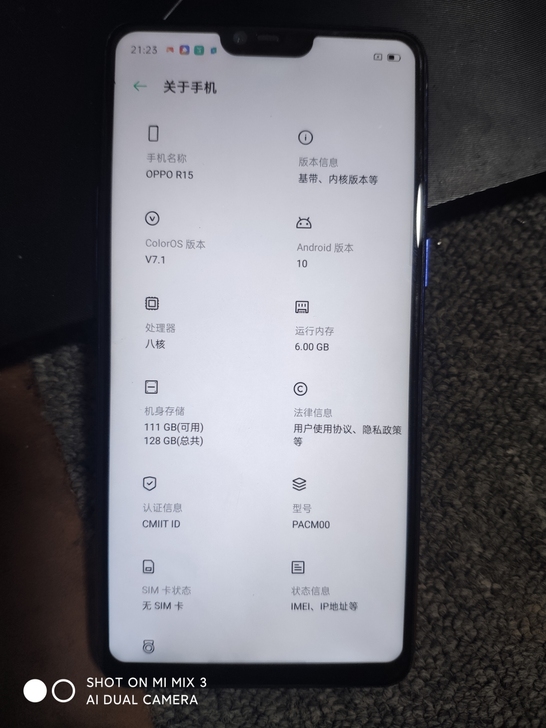 Oppo手机。r15/6+128g全网通，...