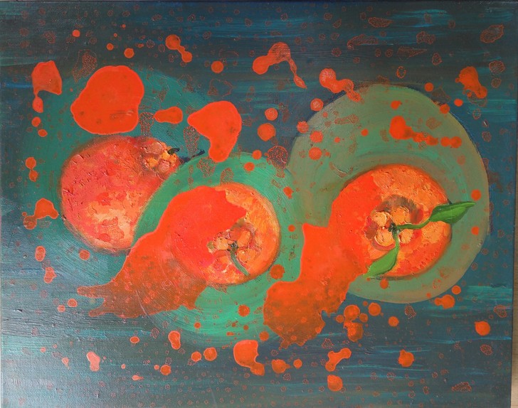 油画原创手绘作品《丑橘》客厅卧室装饰画挂画