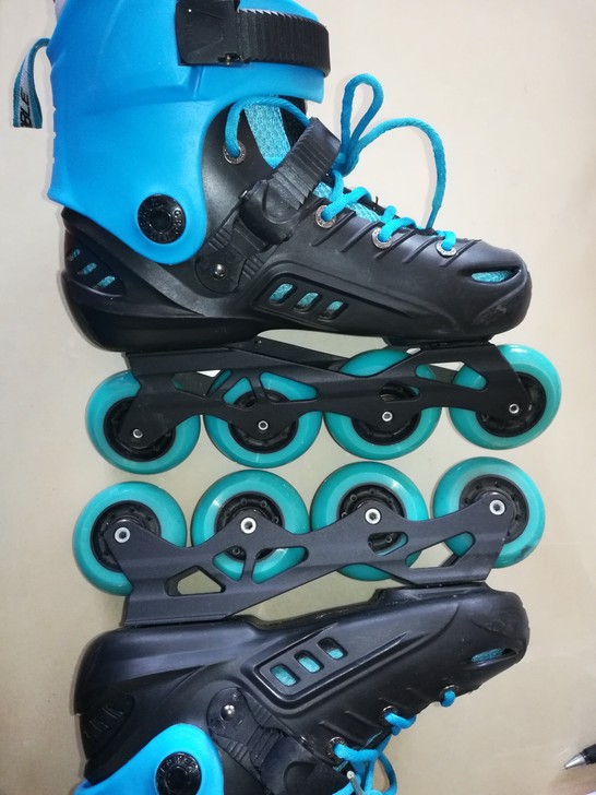 乐秀轮滑鞋旱冰鞋成人单排轮滑鞋九成新带护具