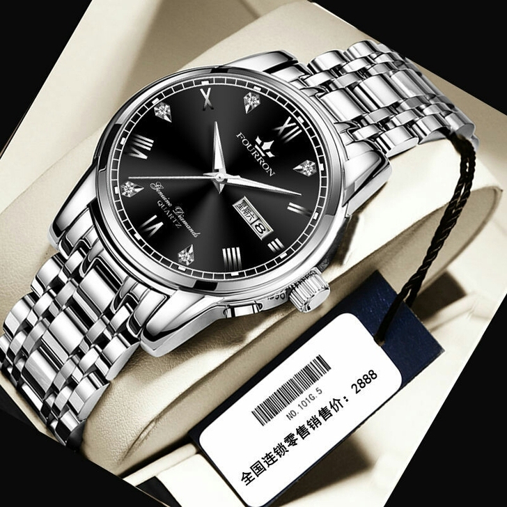 赔钱处理#正品手表男士镂空钢带夜光薄时尚简...