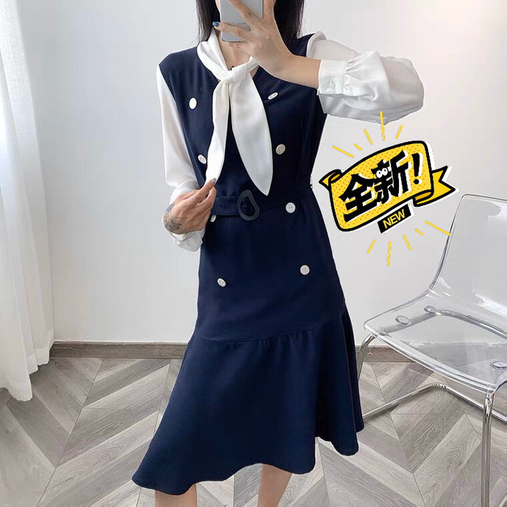全新伊家裙子仙女超仙森系2020新款秋装收...
