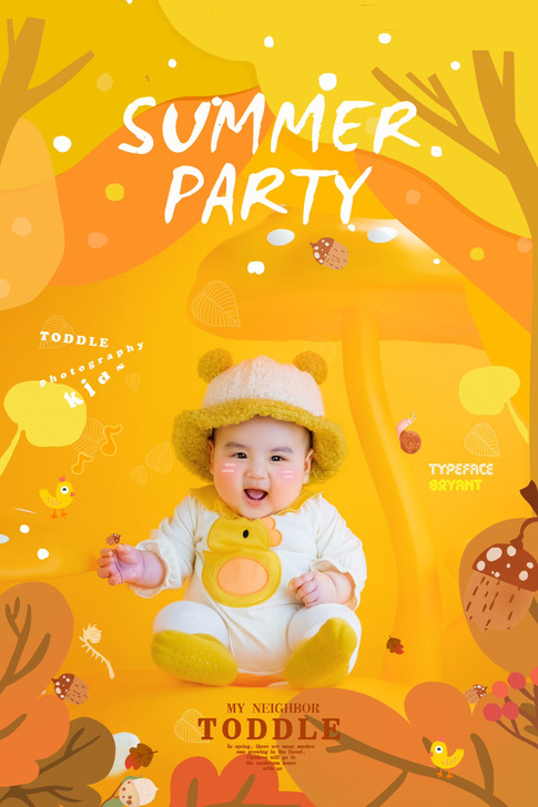 儿童拍照道具服装PSD相册版面设计