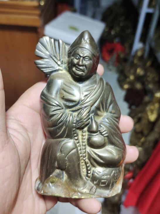 老铜佛像济公，高12厘米，重0.6斤，开脸...