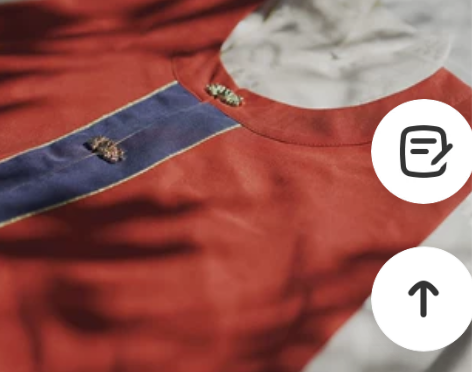 兰若庭 汉服 明制 比甲 圆领红色全新未拆...