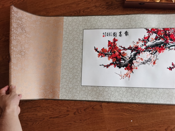 刺绣画,报喜图,工艺品,适合摆放在客厅或书...
