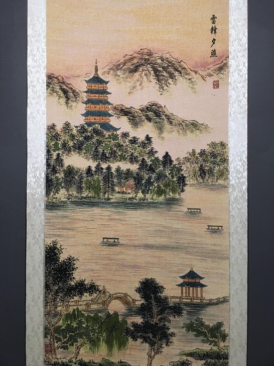 编号：GH-038 批发中堂刺绣画 中堂山...