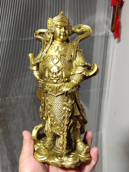 韦驮菩萨铜佛像，全新，高24厘米，重3斤，...