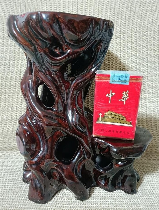 70年代美术陶瓷仿生树根造型小博古架 瓷塑...