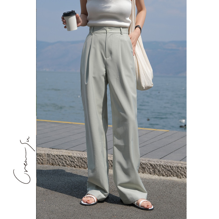 休闲裤 浅绿色 适合韩系风