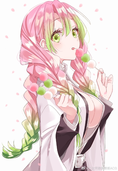 甘露寺蜜璃cos大全套，假发＋衣服＋木屐(...