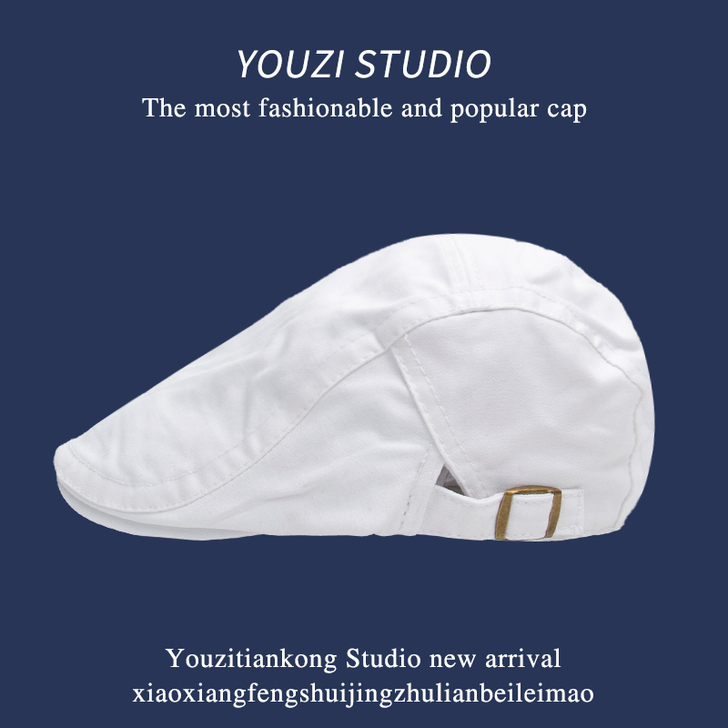 鸭舌帽女ins复古百搭英伦风前进帽韩版潮秋...