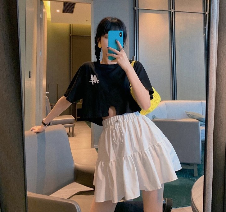 杨泡泡 半身裙女夏季2020新款显瘦百搭蓬...