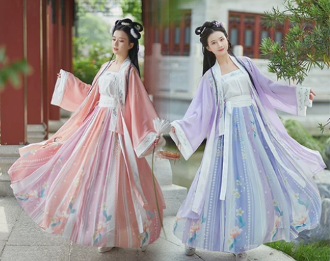 水云间原创汉服瓷姬宋制对襟长褙子四件