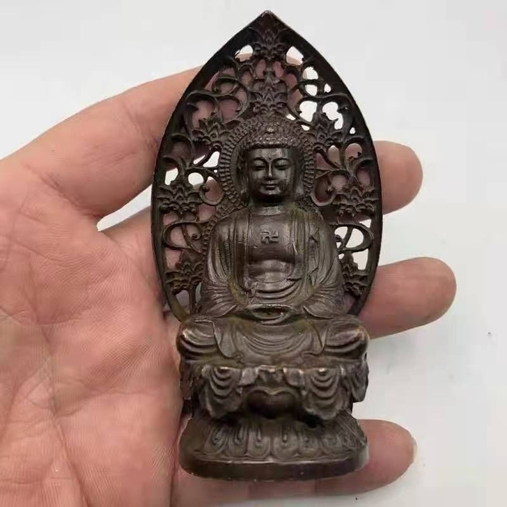 如来佛像摆件古玩收藏铜佛像供奉收藏