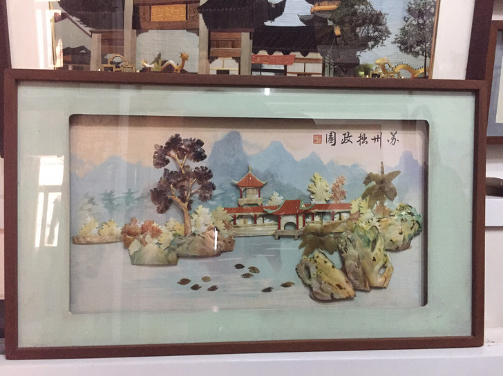 478元天然贝壳雕刻画 70年代