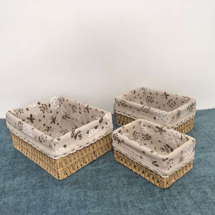 包邮全新 草编收纳筐纸编织布艺桌面茶几杂物...