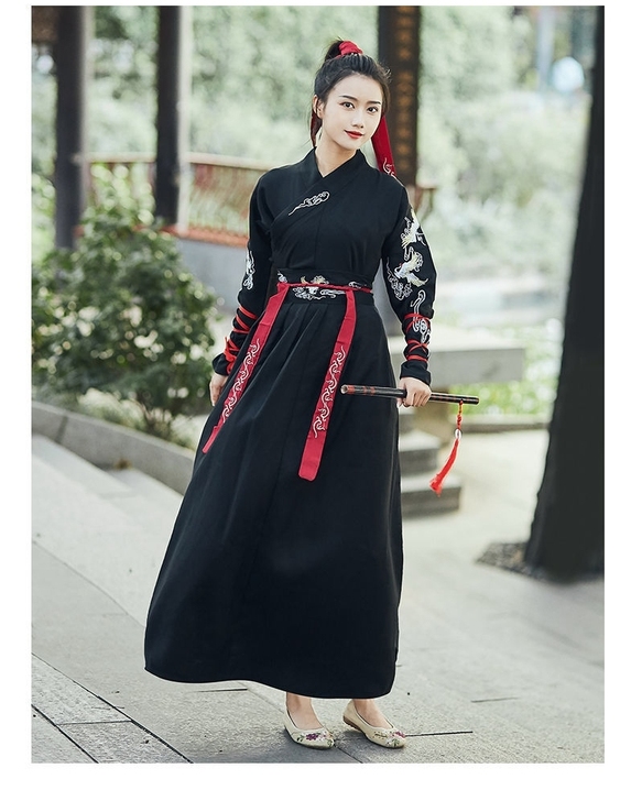 汉服全新55包邮，86买的没用到黑色大侠侠...