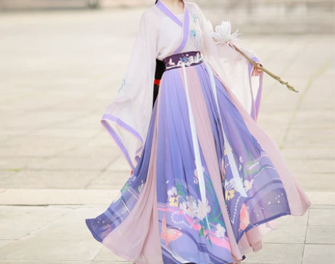 蝉佩紫韵原创汉服女装魏晋风交领齐腰襦裙刺绣...