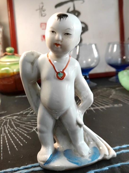 老旧陶瓷摆件 手绘陶瓷摆件
