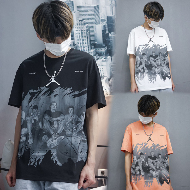 AJ灌篮高手联名涂鸦纯棉潮流短袖