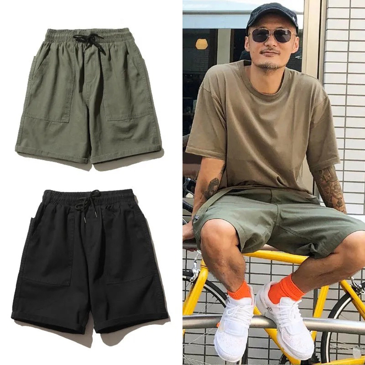 余文乐港风ins潮牌工装短裤男夏季日系简约...