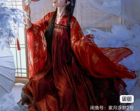 全新汉服，=件套，上衣，下裙，L码，，售出...