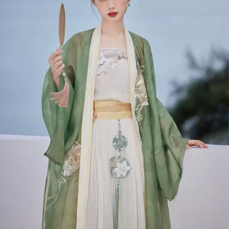 七月夕宋制汉服 云裳仙子 绣花吊带宋背心齐...