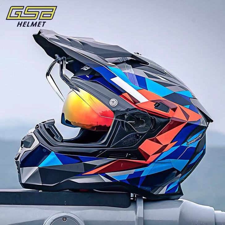 GSB拉力头盔双镜片越野头盔公路多功能摩托
