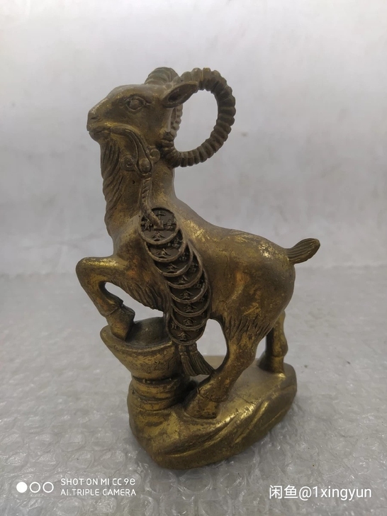 回流铜羊 老铜器 铜镇纸 铜鎏金招财进宝羊...