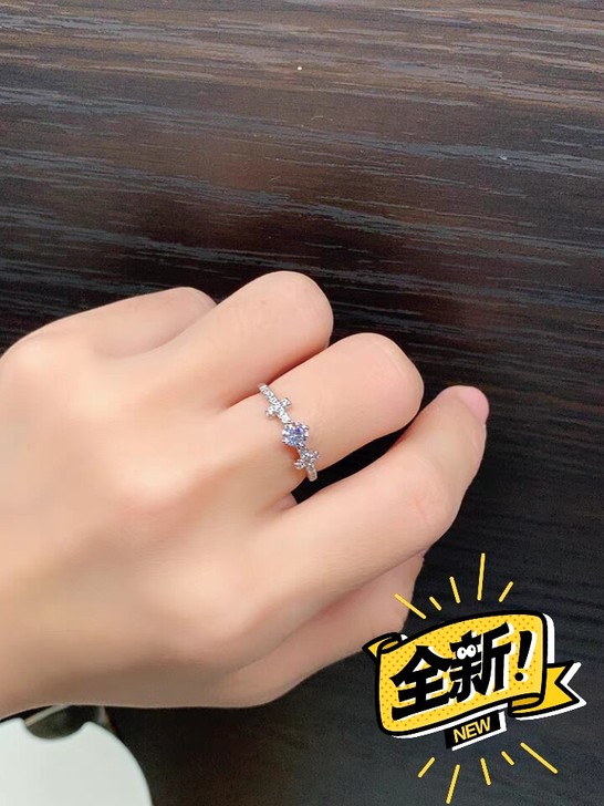 定制银色闪闪戒指(7码带原礼盒)