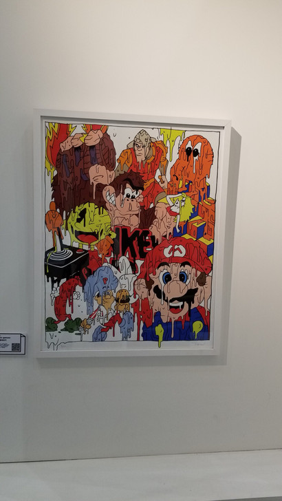 马里奥玛丽兄弟溶化恶搞装饰工艺画