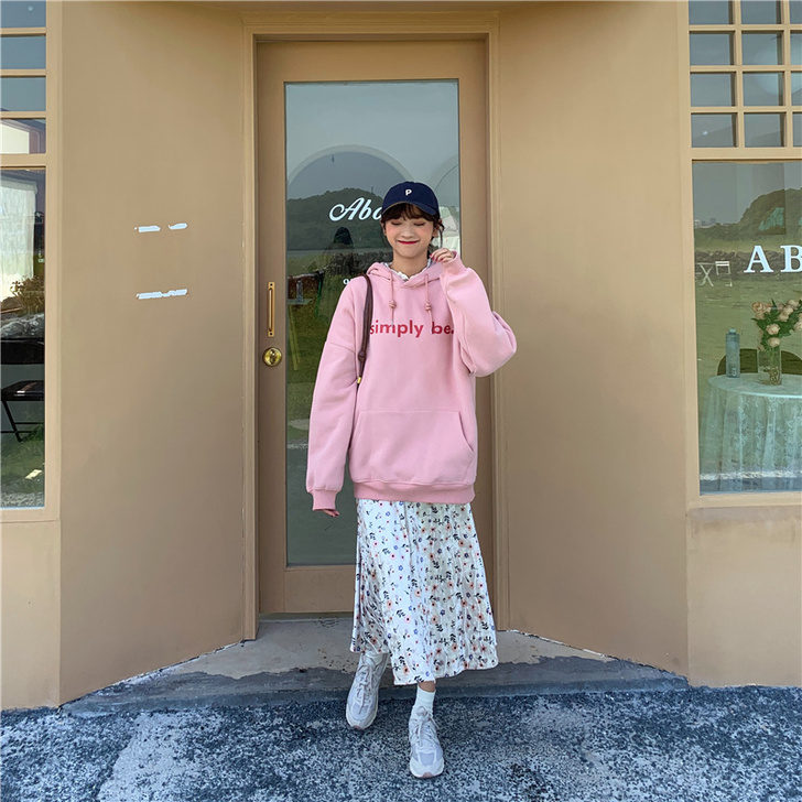 2021春装韩版新款小个子丝绒碎花裙女中长...