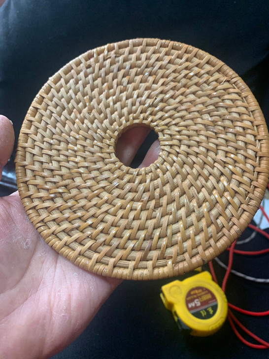 日本老货，手工藤编瓶敷，壶垫