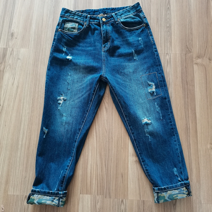 牛仔裤 女 蓝色  小椎版 可九分穿   ...